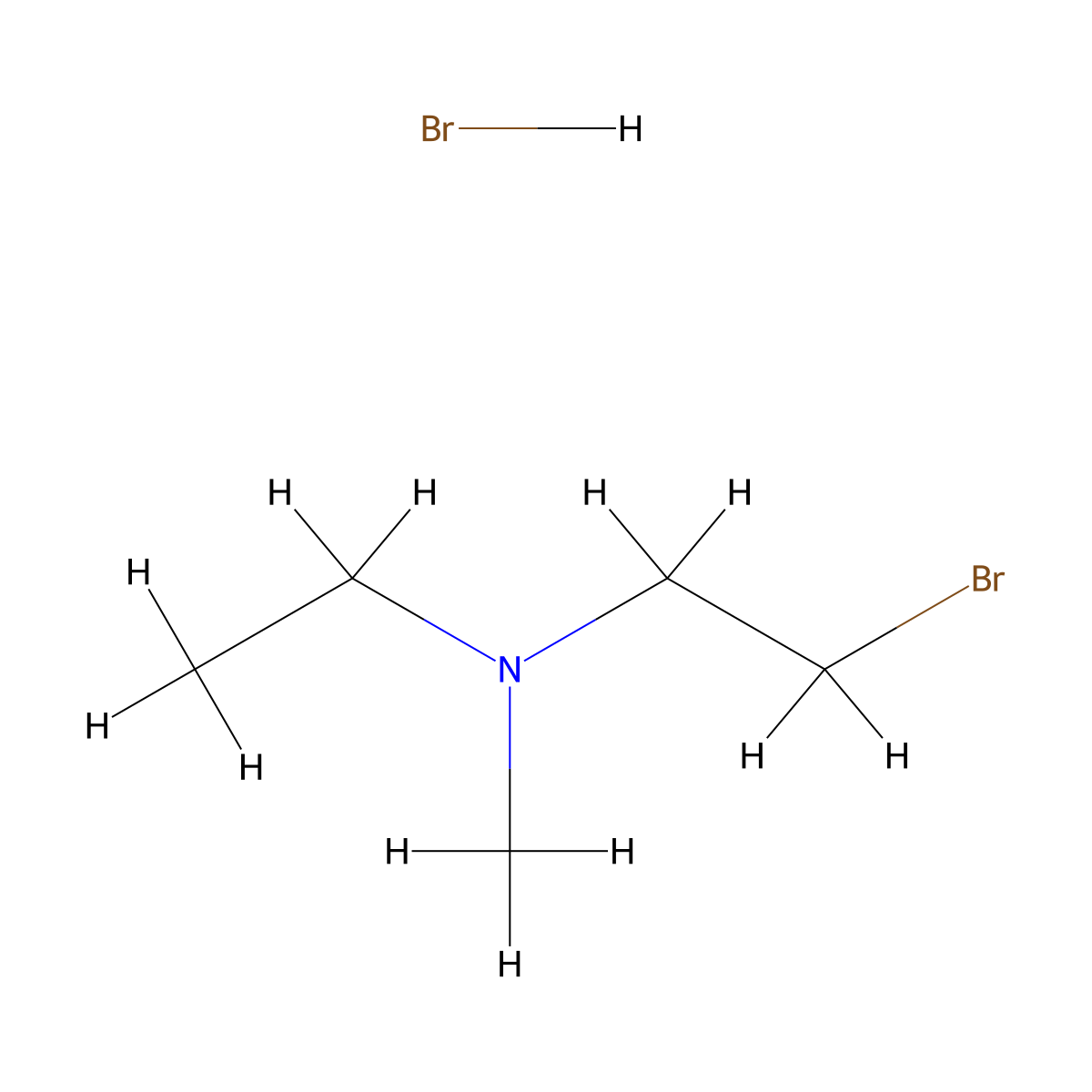 (2-Bromoethyl)(ethyl)methylamine hydrobromide molecular structure, CAS 5845-27-2