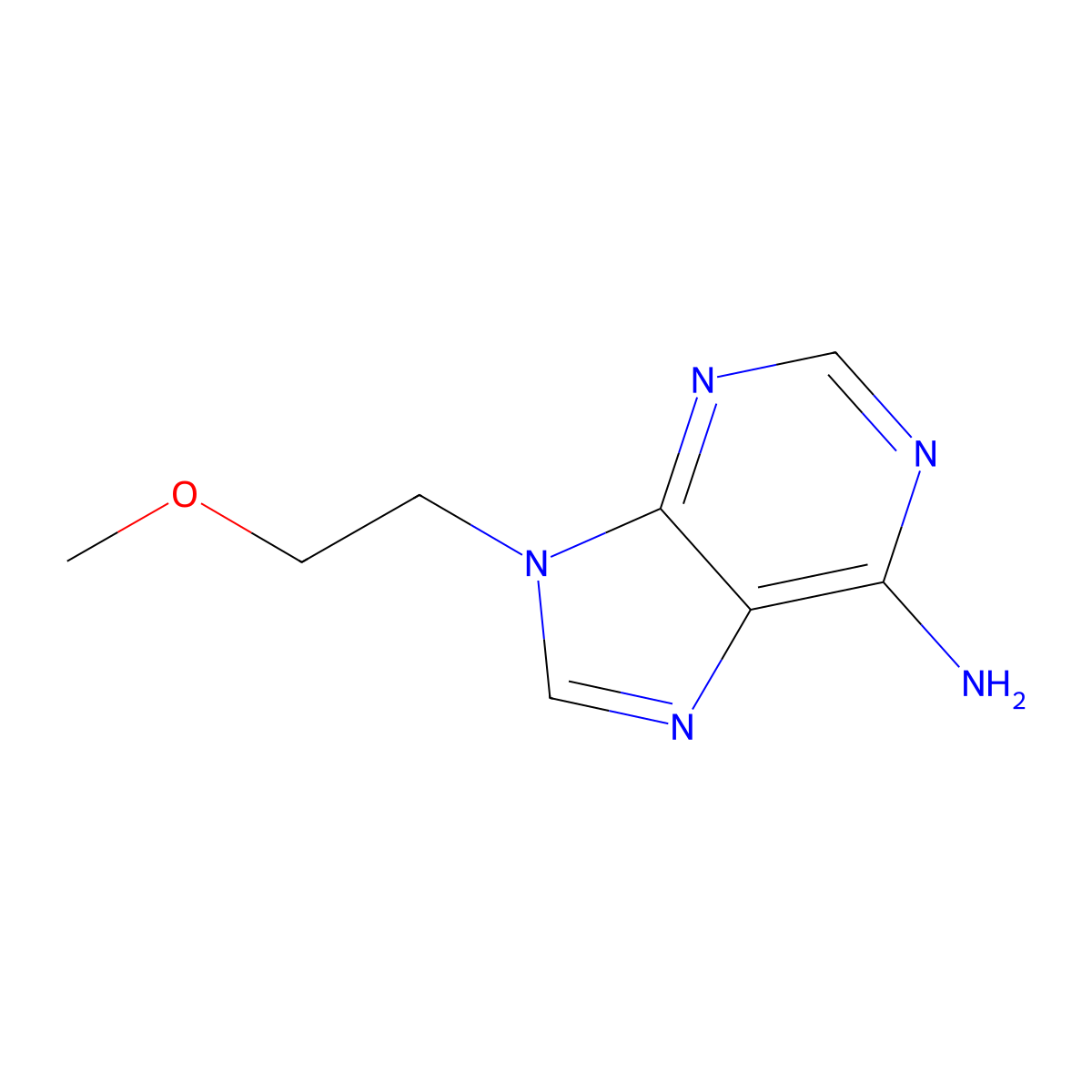 9-(2-methoxyethyl)-9H-purin-6-amine molecular structure, CAS 5845-34-1