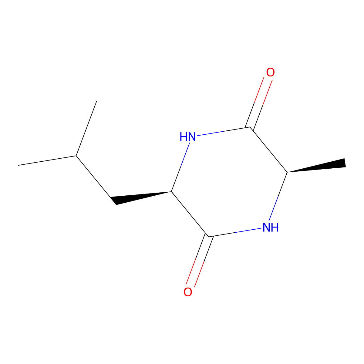 (3R,6R)-3-methyl-6-(2-methylpropyl)piperazine-2,5-dione molecular structure, CAS 5845-58-9