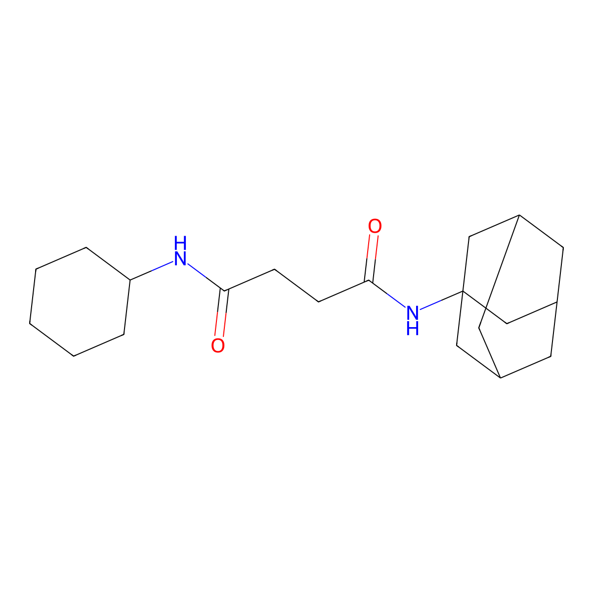 N-cyclohexyl-N'-(tricyclo[3.3.1.1~3,7~]dec-1-yl)butanediamide molecular structure, CAS 5845-62-5