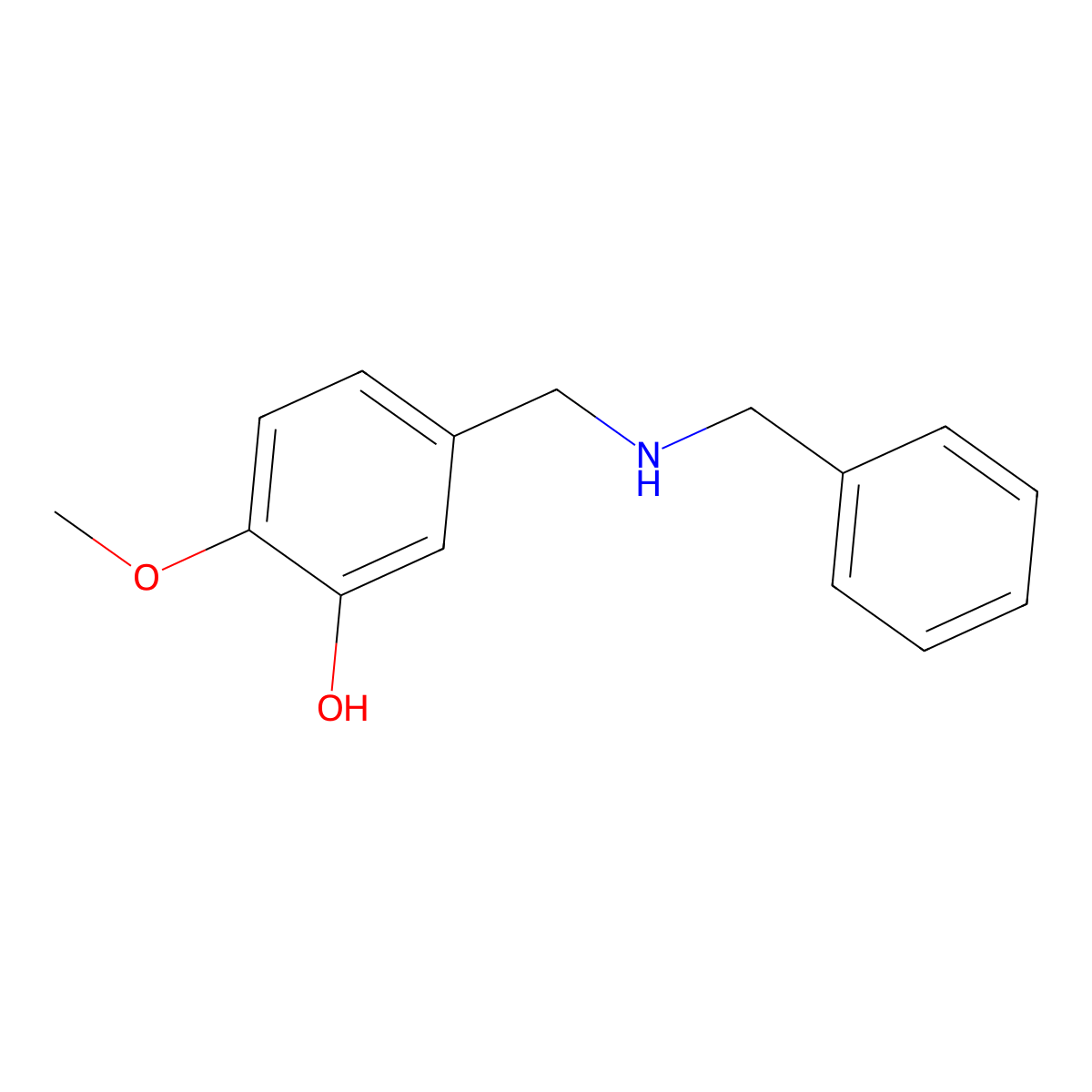 5-(Benzylaminomethyl)-2-methoxyphenol molecular structure, CAS 58451-94-8