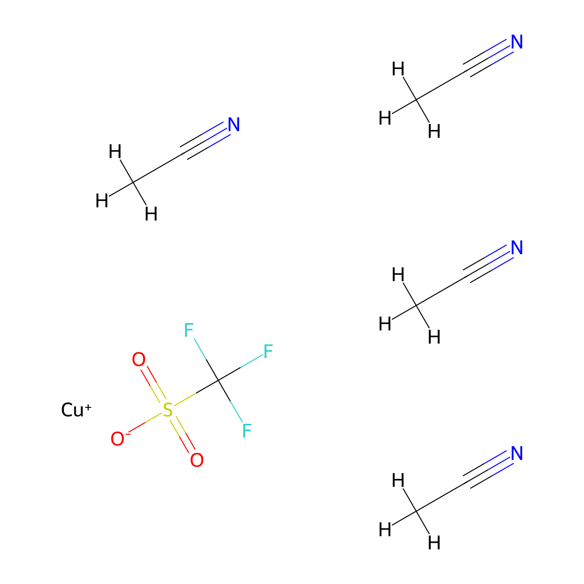 Tetrakis(acetonitrile)copper(I) Trifluoromethanesulfonate molecular structure, CAS 58452-28-1