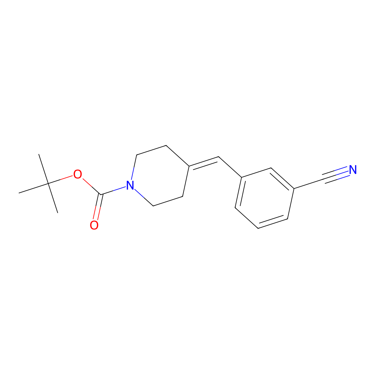 tert-Butyl 4-(3-cyanobenzylidene)piperidine-1-carboxylate molecular structure, CAS 584555-64-6