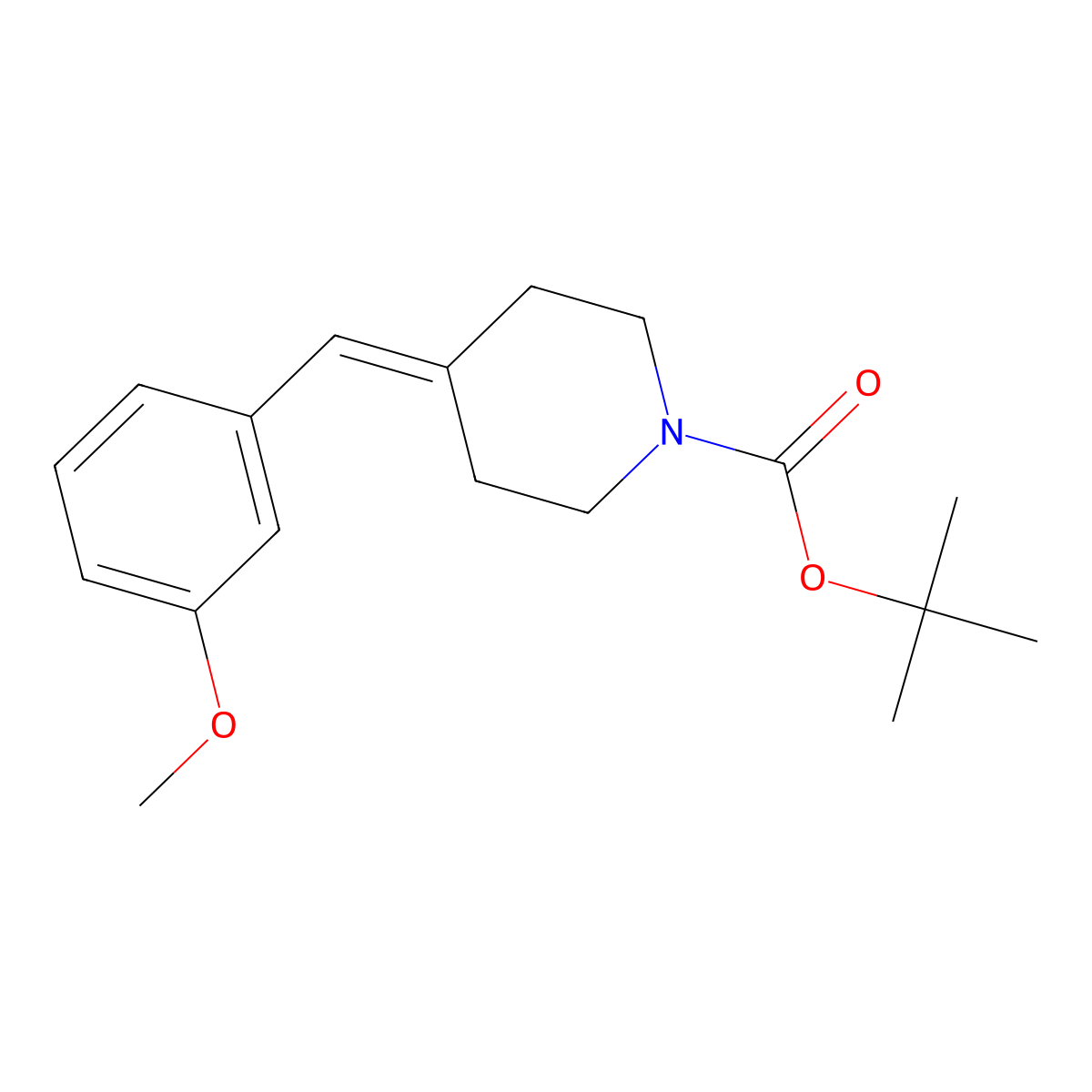 1-Boc-4-(3-methoxybenzylidene)piperidine molecular structure, CAS 584555-66-8
