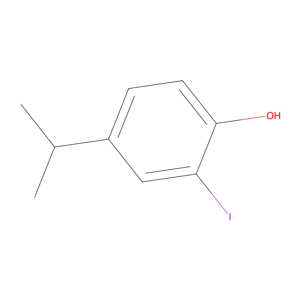 2-Iodo-4-(propan-2-yl)phenol molecular structure, CAS 58456-88-5