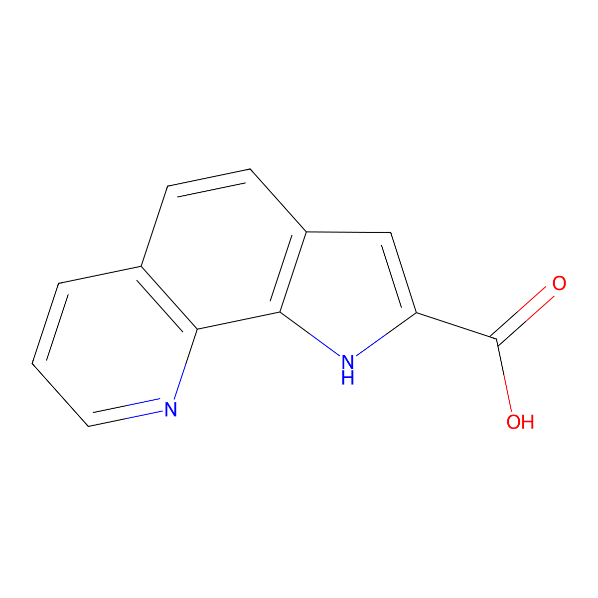 1H-Pyrrolo(3,2-h)quinoline-2-carboxylic acid molecular structure, CAS 58457-37-7