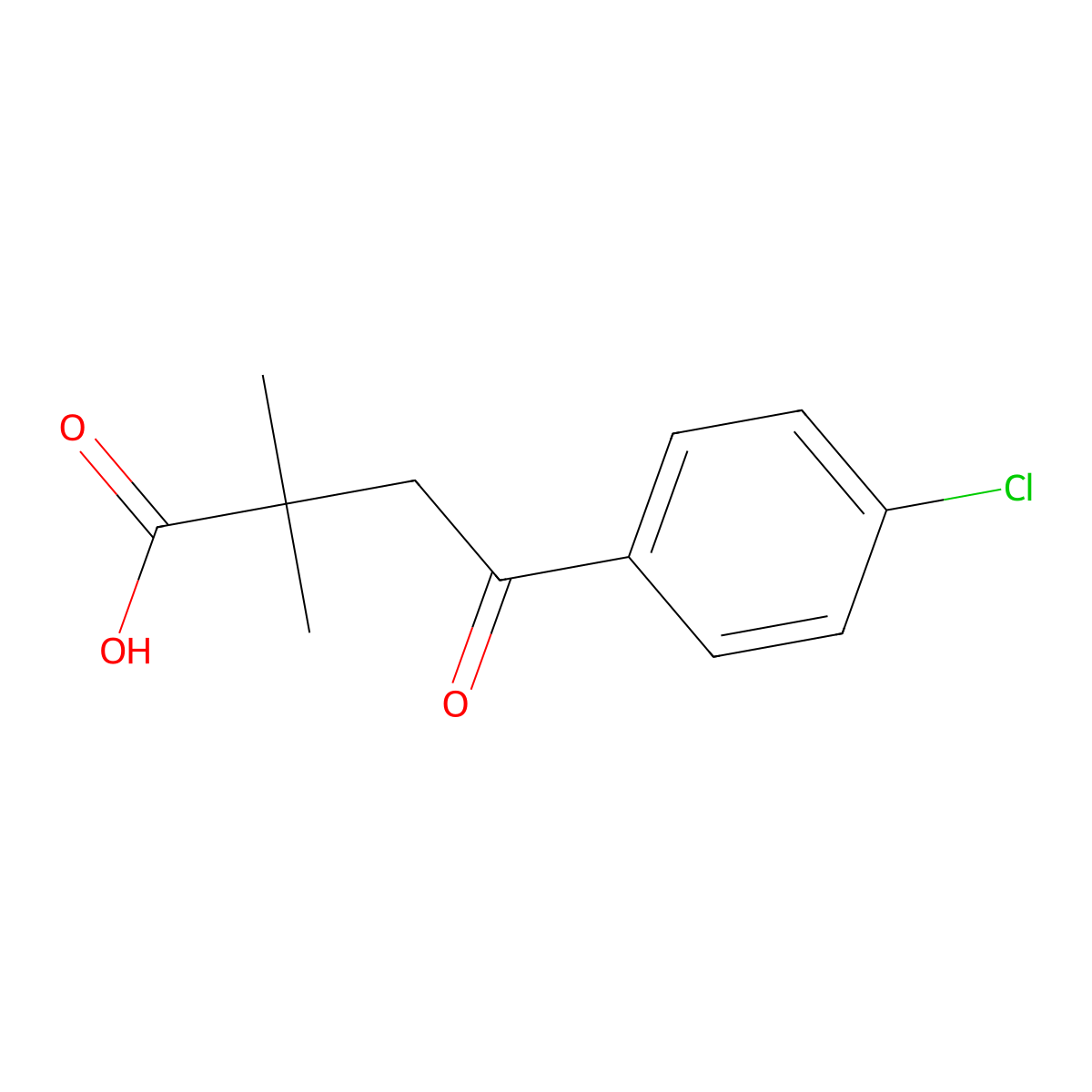 4-(4-Chlorophenyl)-2,2-dimethyl-4-oxobutanoic acid molecular structure, CAS 58457-63-9