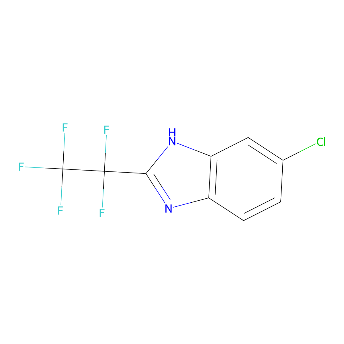 Benzimidazole, 5(or 6)-chloro-2-pentafluoroethyl- molecular structure, CAS 58457-67-3
