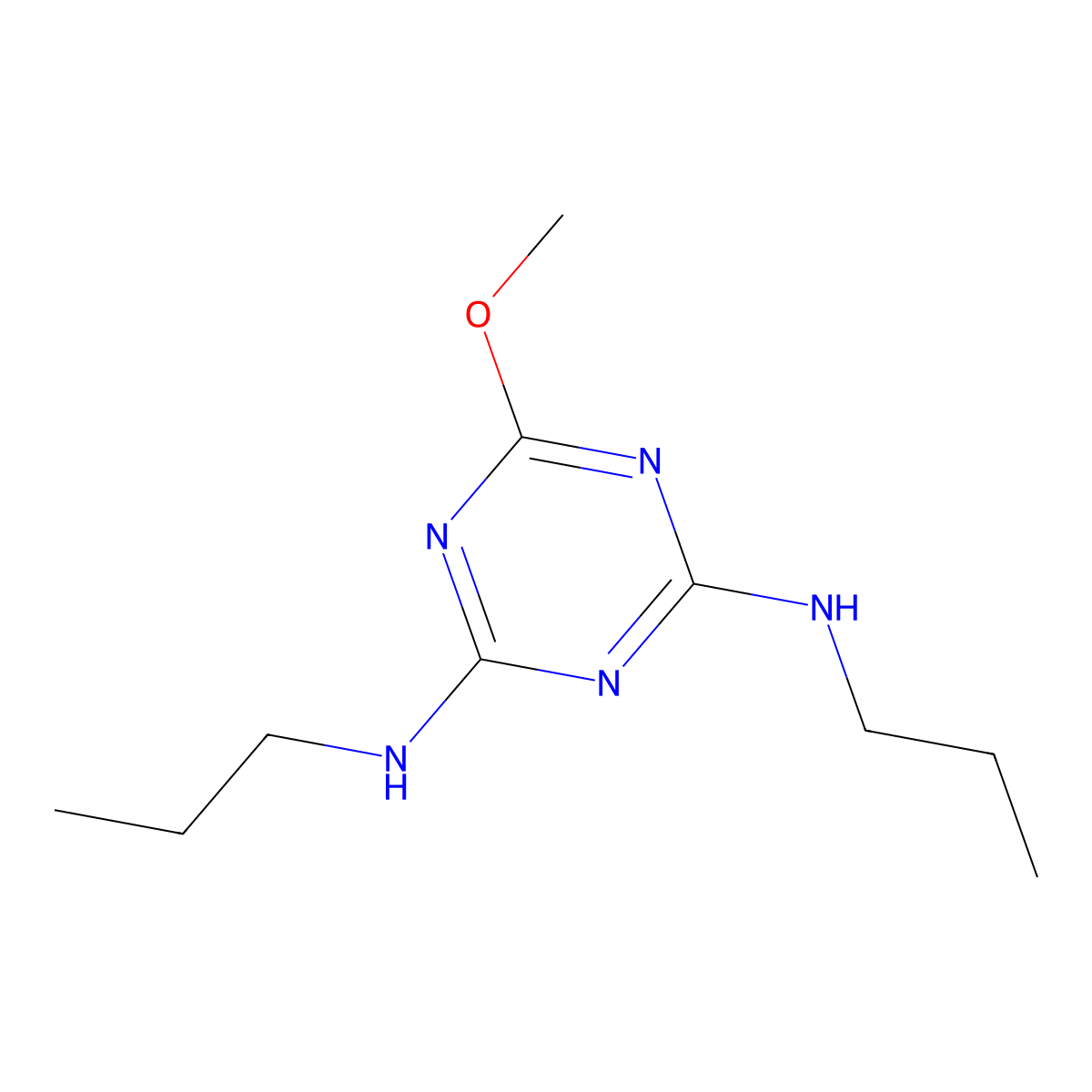 1,3,5-Triazine-2,4-diamine, 6-methoxy-N,N'-dipropyl- molecular structure, CAS 58457-97-9