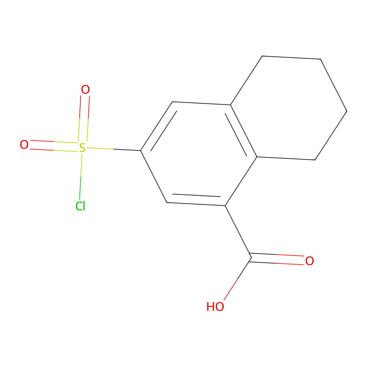 3-(Chlorosulfonyl)-5,6,7,8-tetrahydronaphthalene-1-carboxylic acid molecular structure, CAS 58458-43-8