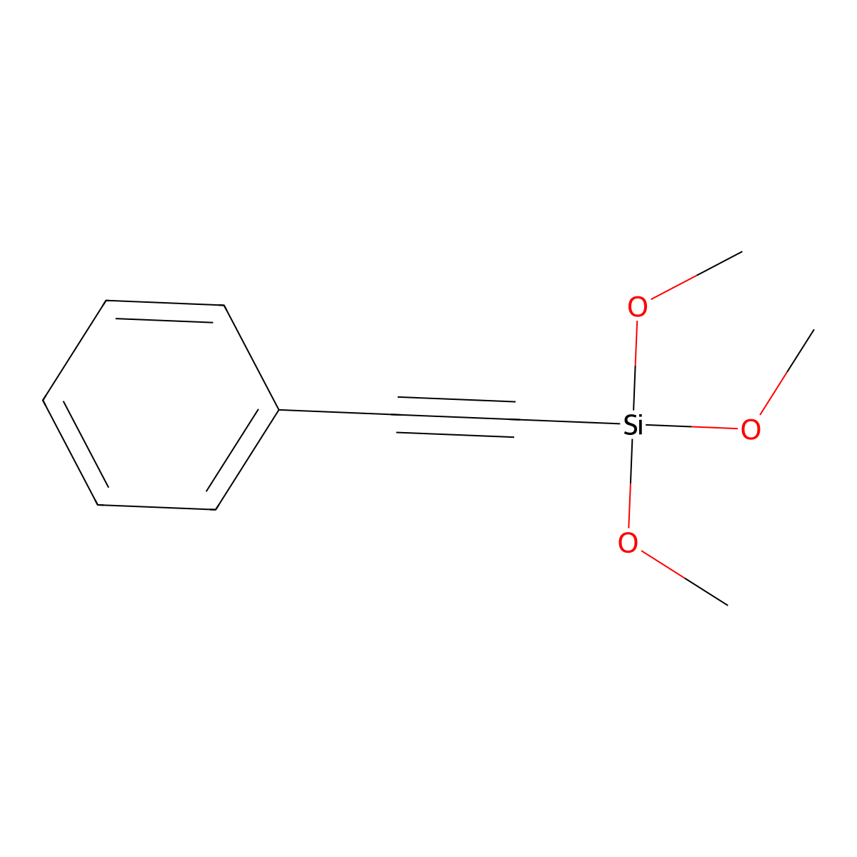 Trimethoxy(phenylethynyl)silane molecular structure, CAS 58458-85-8