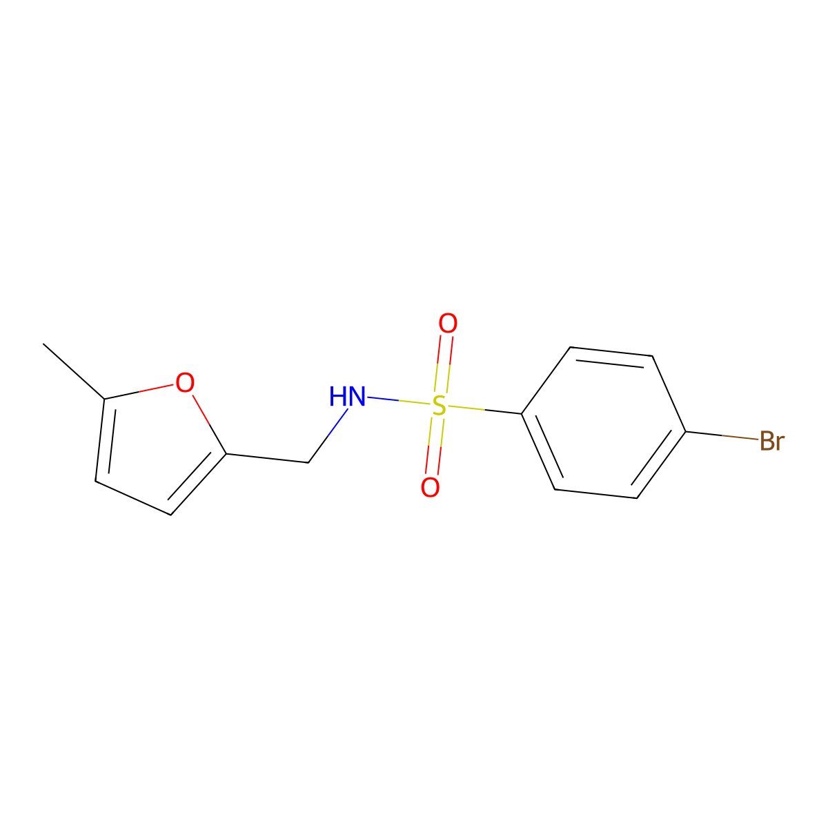 4-bromo-N-[(5-methylfuran-2-yl)methyl]benzenesulfonamide molecular structure, CAS 5846-20-8
