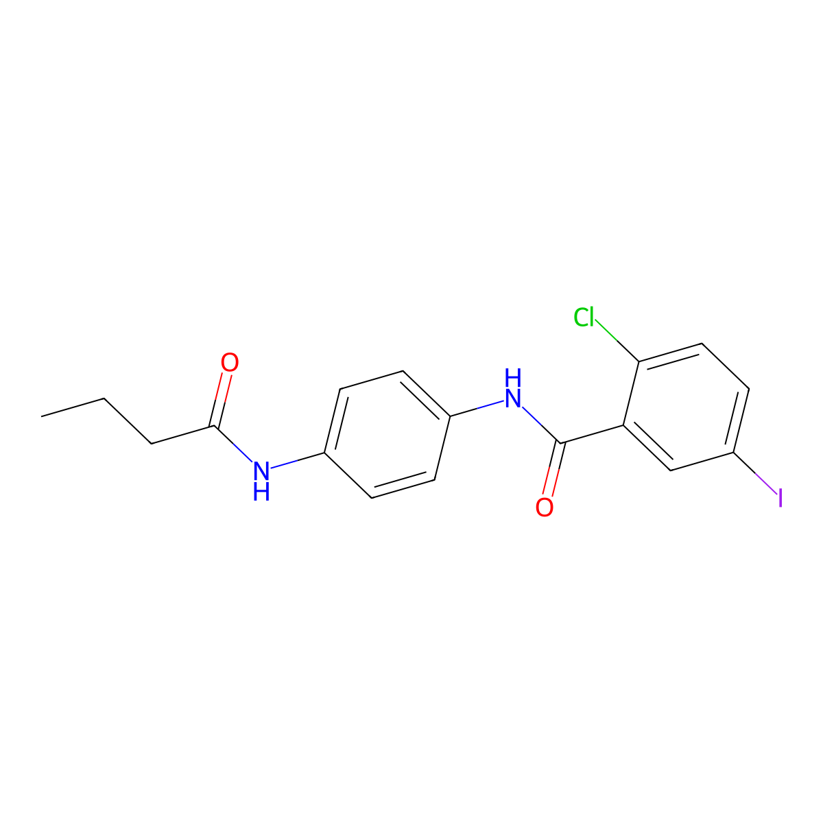 N-(4-Butanamidophenyl)-2-chloro-5-iodobenzamide molecular structure, CAS 5846-71-9