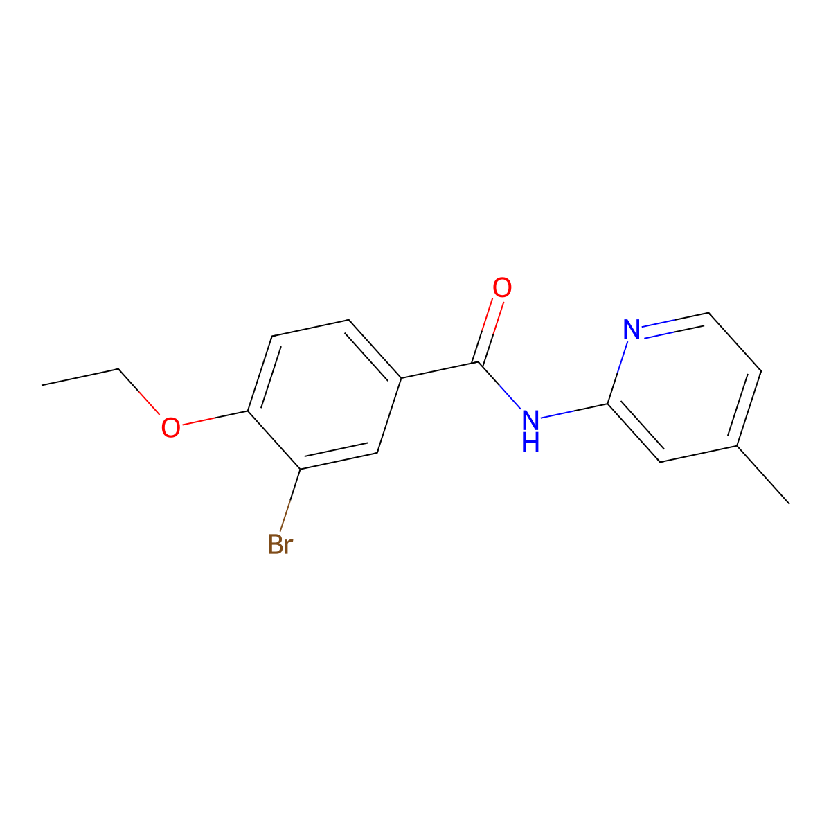 3-bromo-4-ethoxy-N-(4-methylpyridin-2-yl)benzamide molecular structure, CAS 5846-82-2