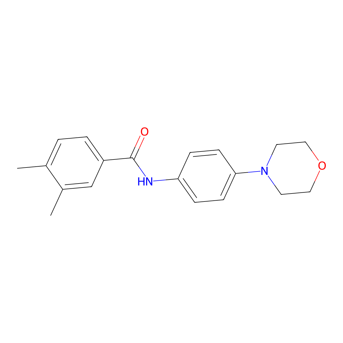 3,4-dimethyl-N-(4-morpholin-4-ylphenyl)benzamide molecular structure, CAS 5846-93-5