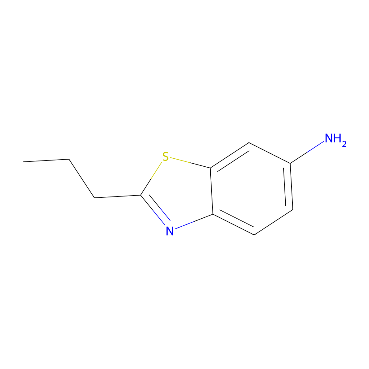 2-Propyl-benzothiazol-6-ylamine molecular structure, CAS 58460-07-4