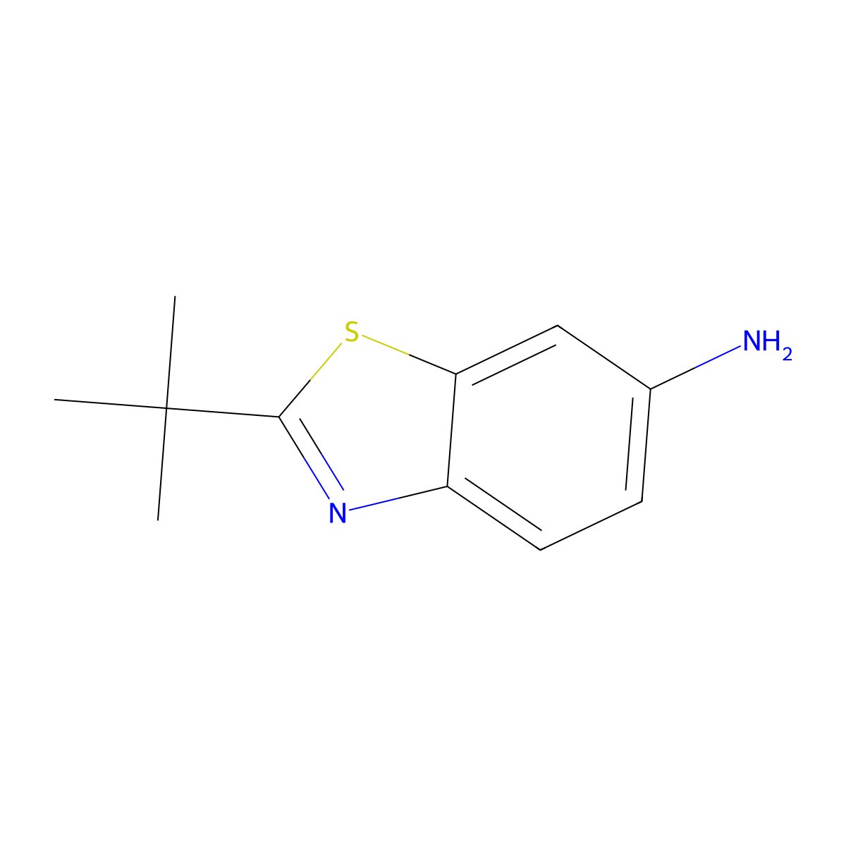 2-Tert-butyl-1,3-benzothiazol-6-amine molecular structure, CAS 58460-11-0