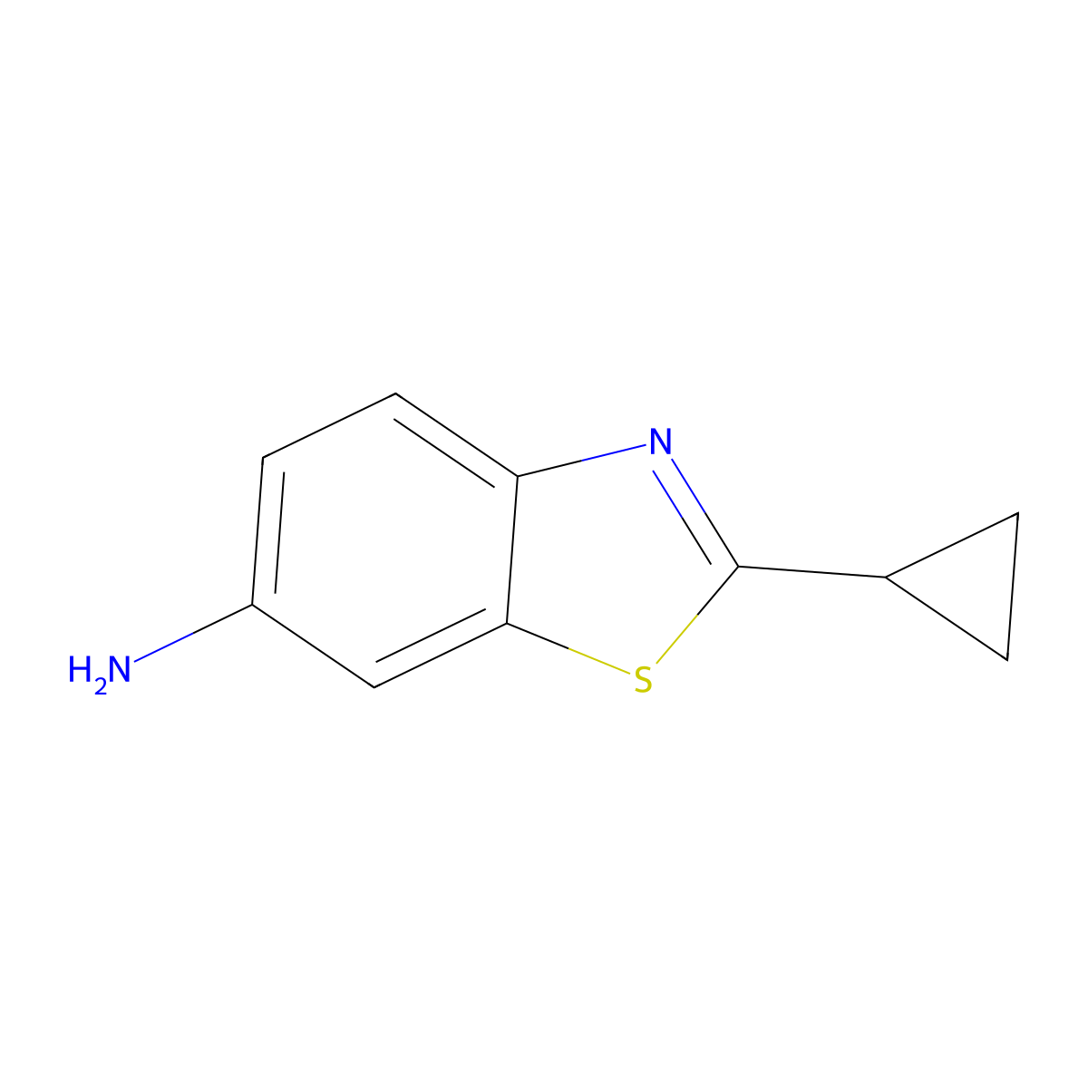 2-Cyclopropyl-1,3-benzothiazol-6-amine molecular structure, CAS 58460-17-6