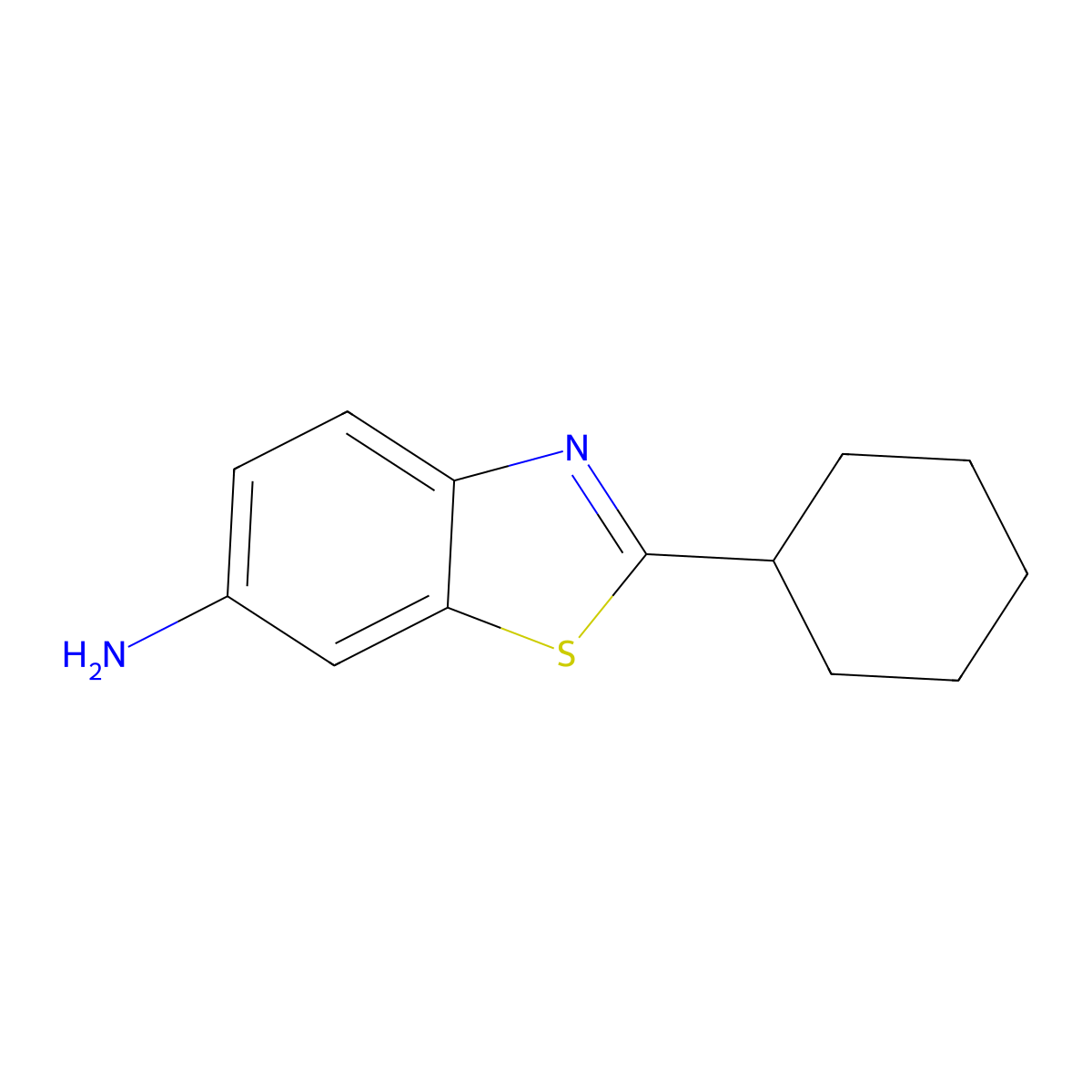 2-Cyclohexyl-benzothiazol-6-ylamine molecular structure, CAS 58460-18-7