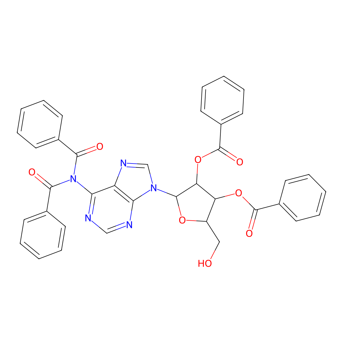 N6-Dibenzoyladenosine 2',3'-Dibenzoate molecular structure, CAS 58463-04-0