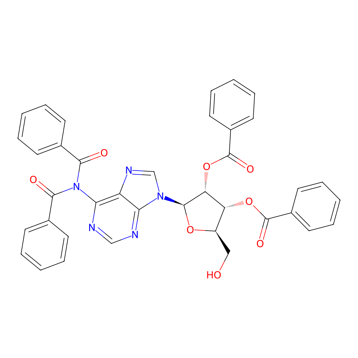 N6-Dibenzoyladenosine 2',3'-Dibenzoate molecular structure, CAS 58463-04-0