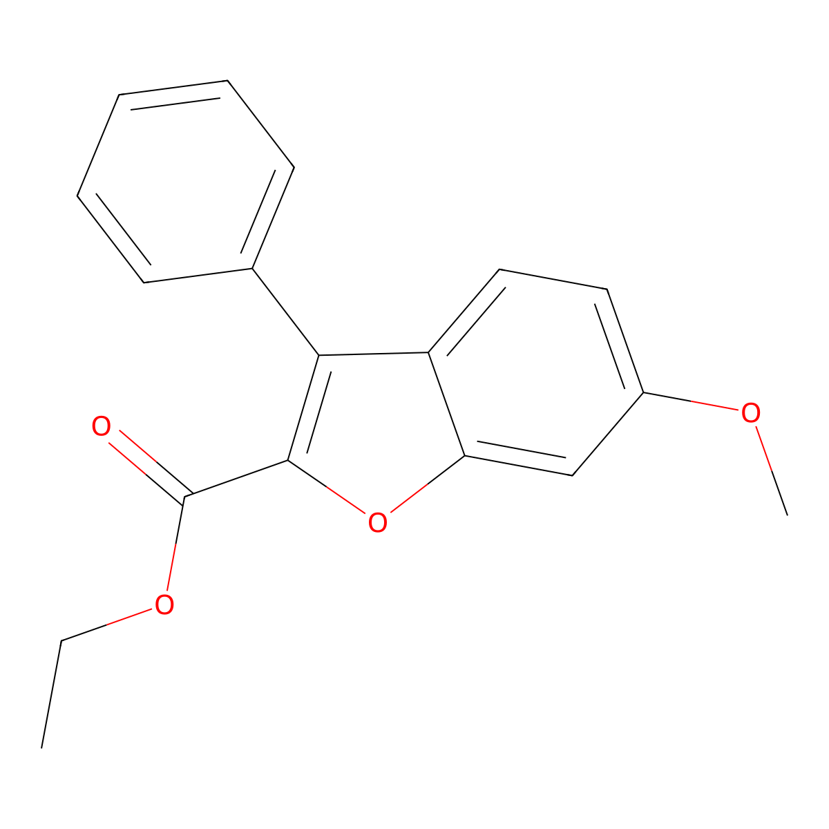 Ethyl 6-methoxy-3-phenylbenzofuran-2-carboxylate molecular structure, CAS 58468-42-1