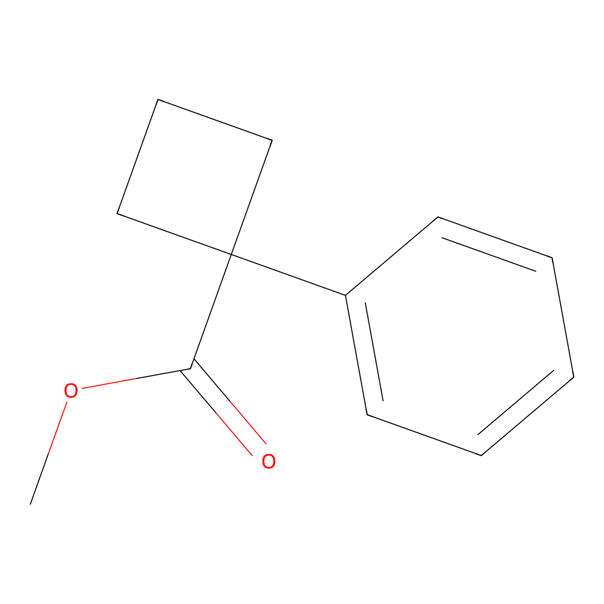 Methyl 1-phenylcyclobutane-1-carboxylate molecular structure, CAS 58469-03-7