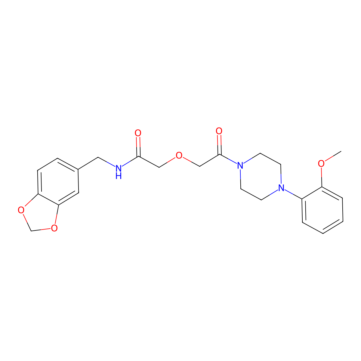 N-(1,3-benzodioxol-5-ylmethyl)-2-{2-[4-(2-methoxyphenyl)piperazin-1-yl]-2-oxoethoxy}acetamide molecular structure, CAS 5847-09-6