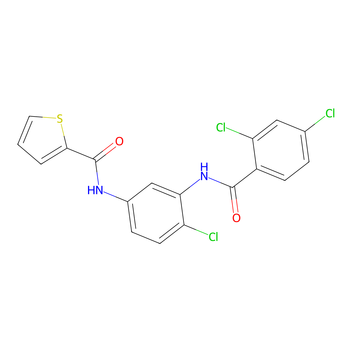 N-[4-chloro-3-[(2,4-dichlorobenzoyl)amino]phenyl]thiophene-2-carboxamide molecular structure, CAS 5847-30-3