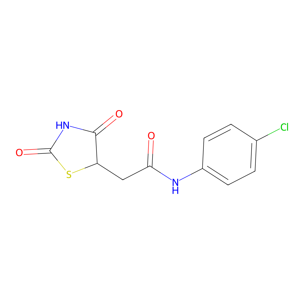 N-(4-chlorophenyl)-2-(2,4-dioxo-1,3-thiazolidin-5-yl)acetamide molecular structure, CAS 58471-54-8