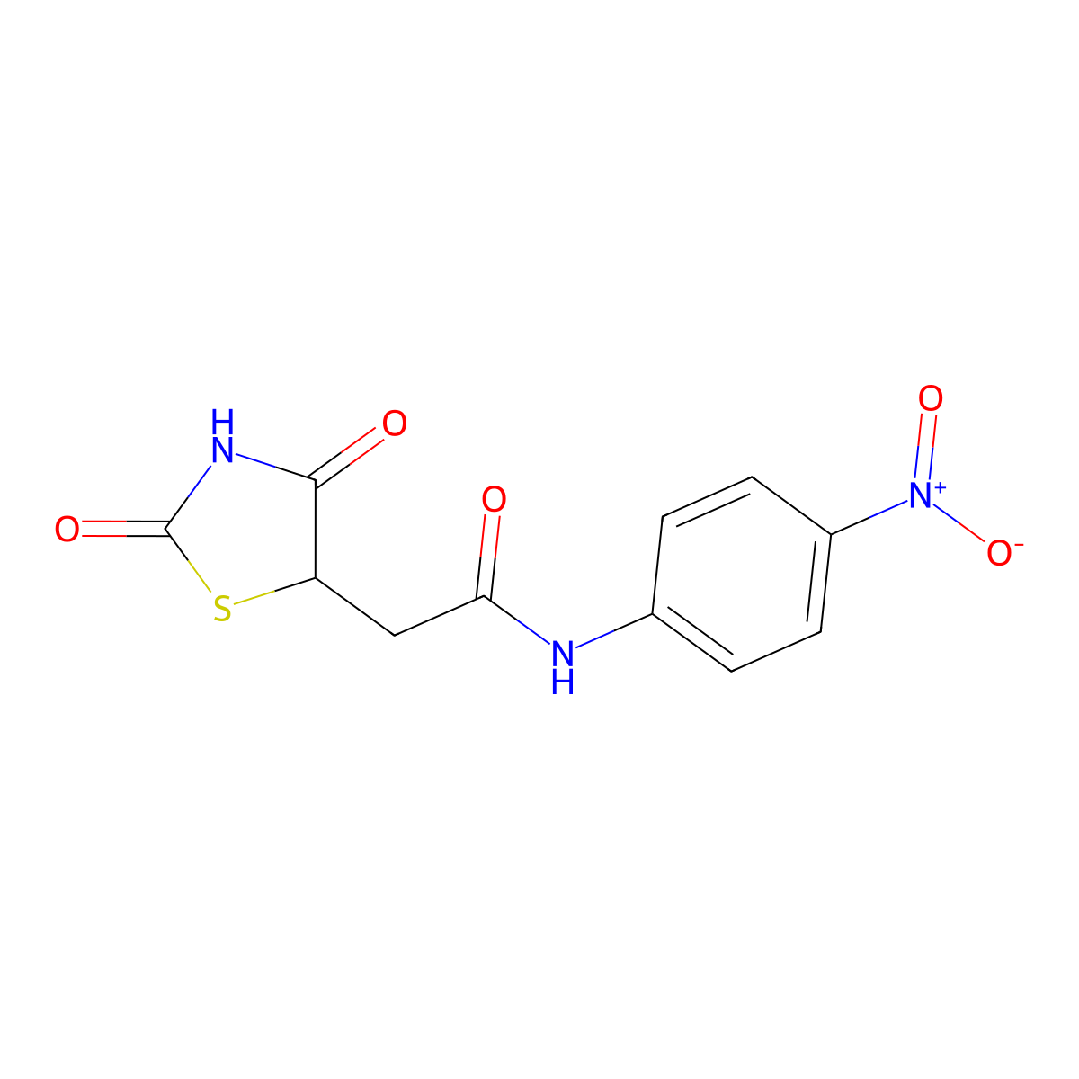 2-(2,4-dioxo-1,3-thiazolidin-5-yl)-N-(4-nitrophenyl)acetamide molecular structure, CAS 58471-59-3