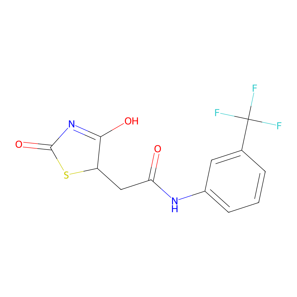 2-(2,4-dioxo-1,3-thiazolidin-5-yl)-N-[3-(trifluoromethyl)phenyl]acetamide molecular structure, CAS 58471-61-7