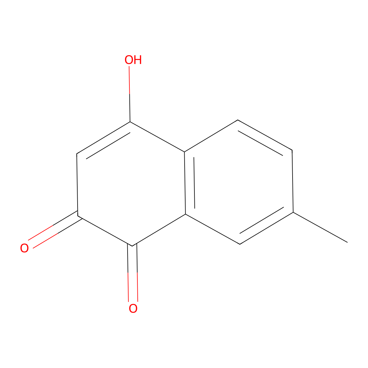 1,4-Naphthalenedione, 2-hydroxy-7-methyl- molecular structure, CAS 58472-26-7