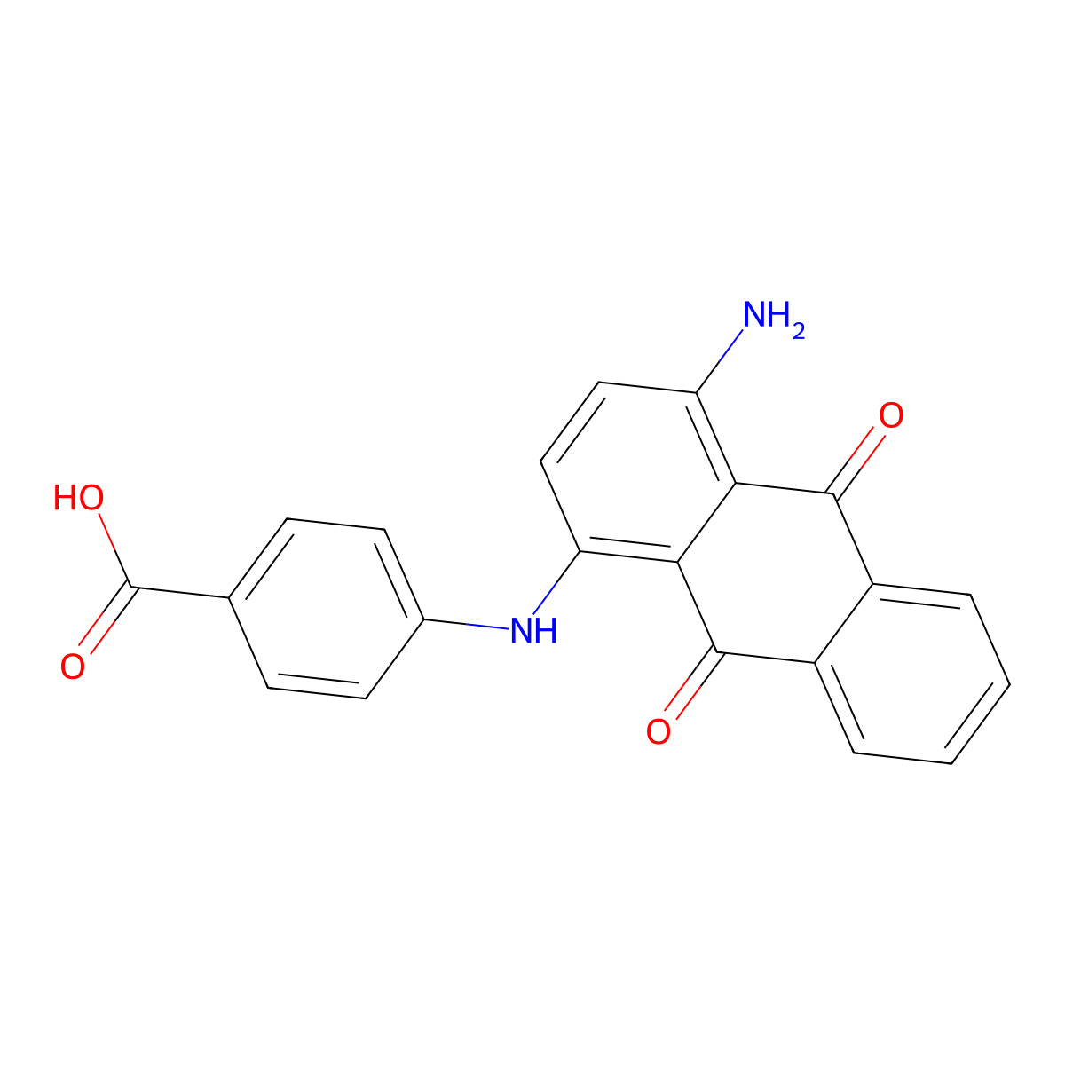 4-((4-Amino-9,10-dihydro-9,10-dioxo-1-anthryl)amino)benzoic acid molecular structure, CAS 58473-41-9