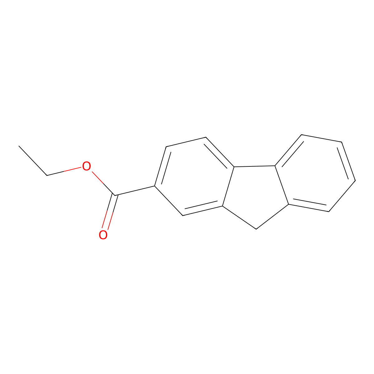 9H-Fluorene-2-carboxylic acid, ethyl ester molecular structure, CAS 58473-60-2