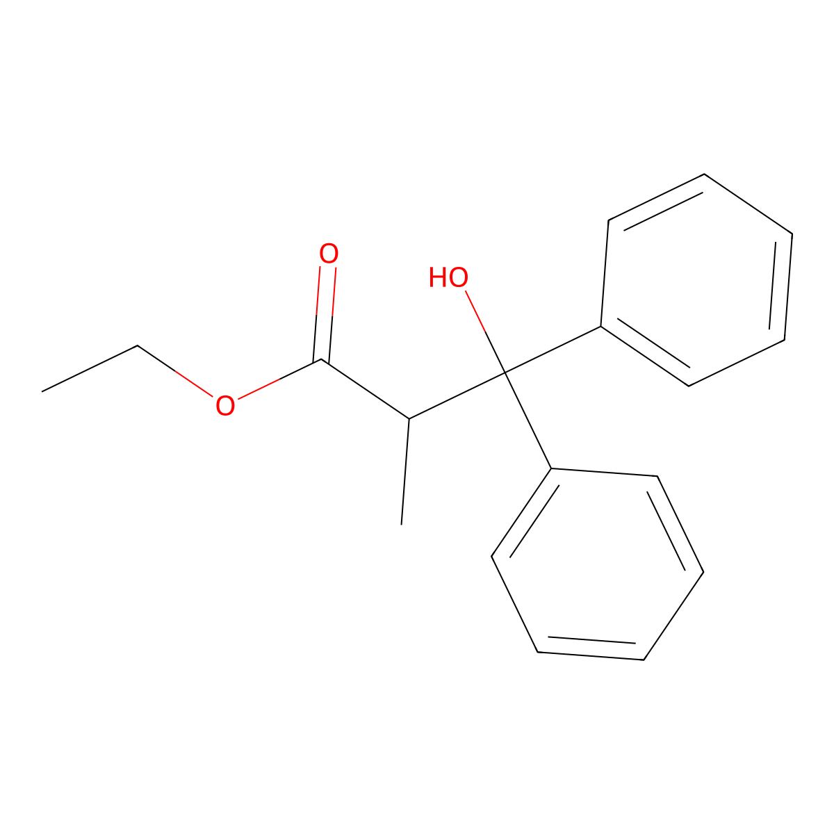 Ethyl 3-hydroxy-2-methyl-3,3-diphenylpropanoate molecular structure, CAS 58473-62-4