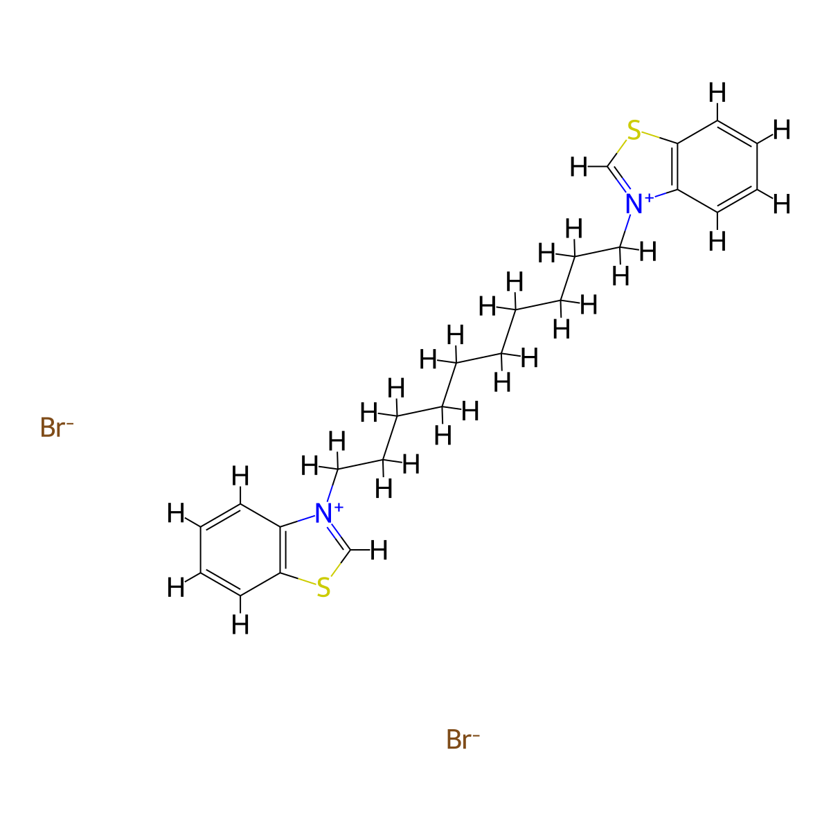 Benzothiazolium, 3,3'-(1,10-decanediyl)bis-, bromide (1:2) molecular structure, CAS 58474-16-1