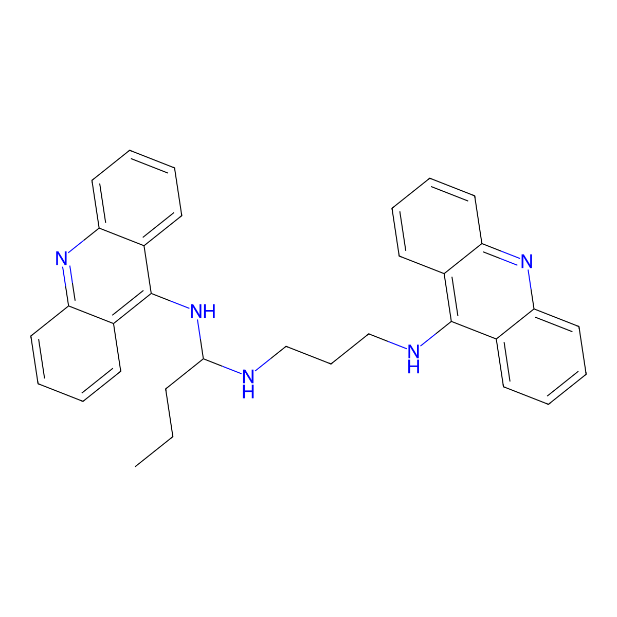 Spermidine diacridine molecular structure, CAS 58478-34-5