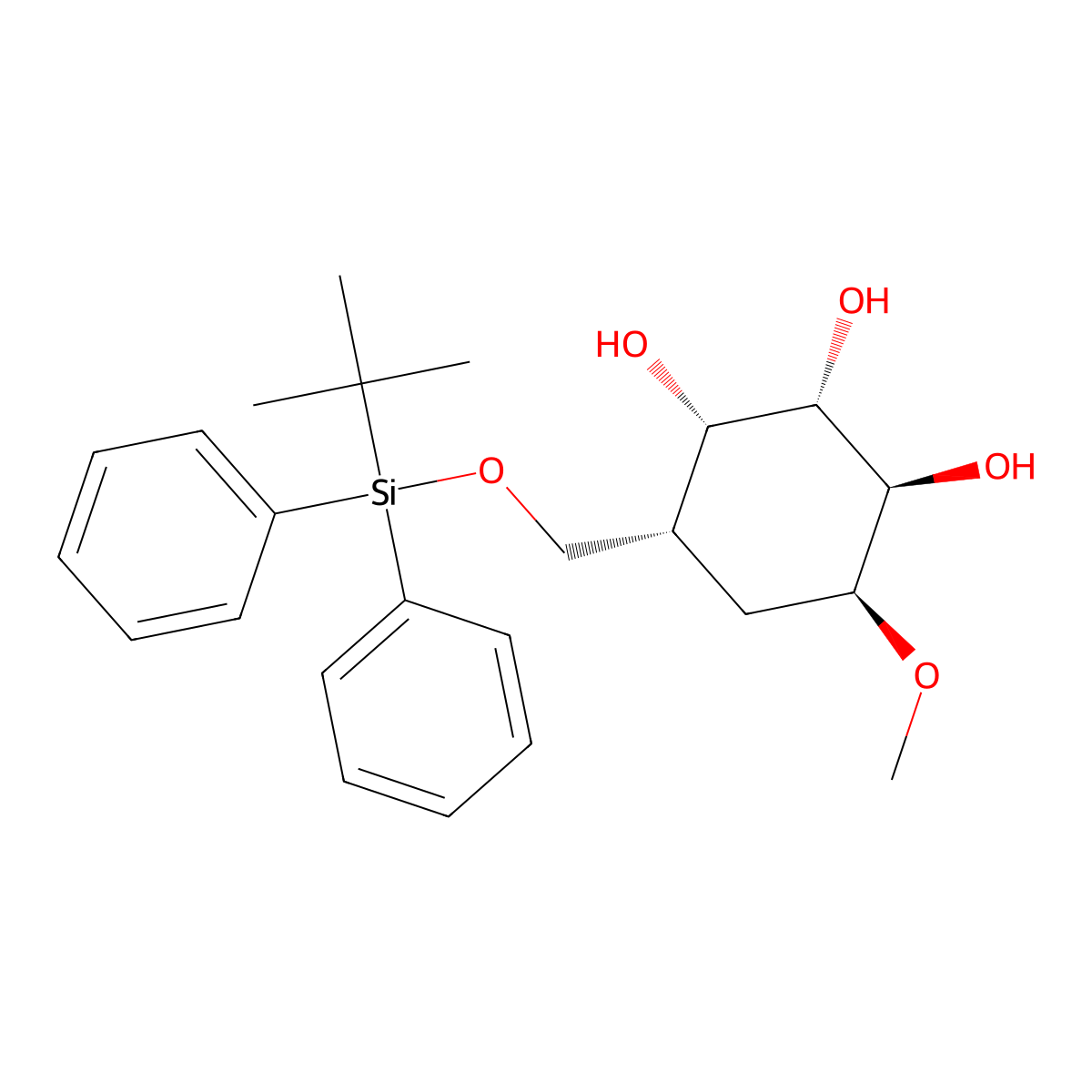 (1R,2S,3S,4R,6S)-4-(((tert-Butyldiphenylsilyl)oxy)methyl)-6-methoxycyclohexane-1,2,3-triol molecular structure, CAS 58479-62-2