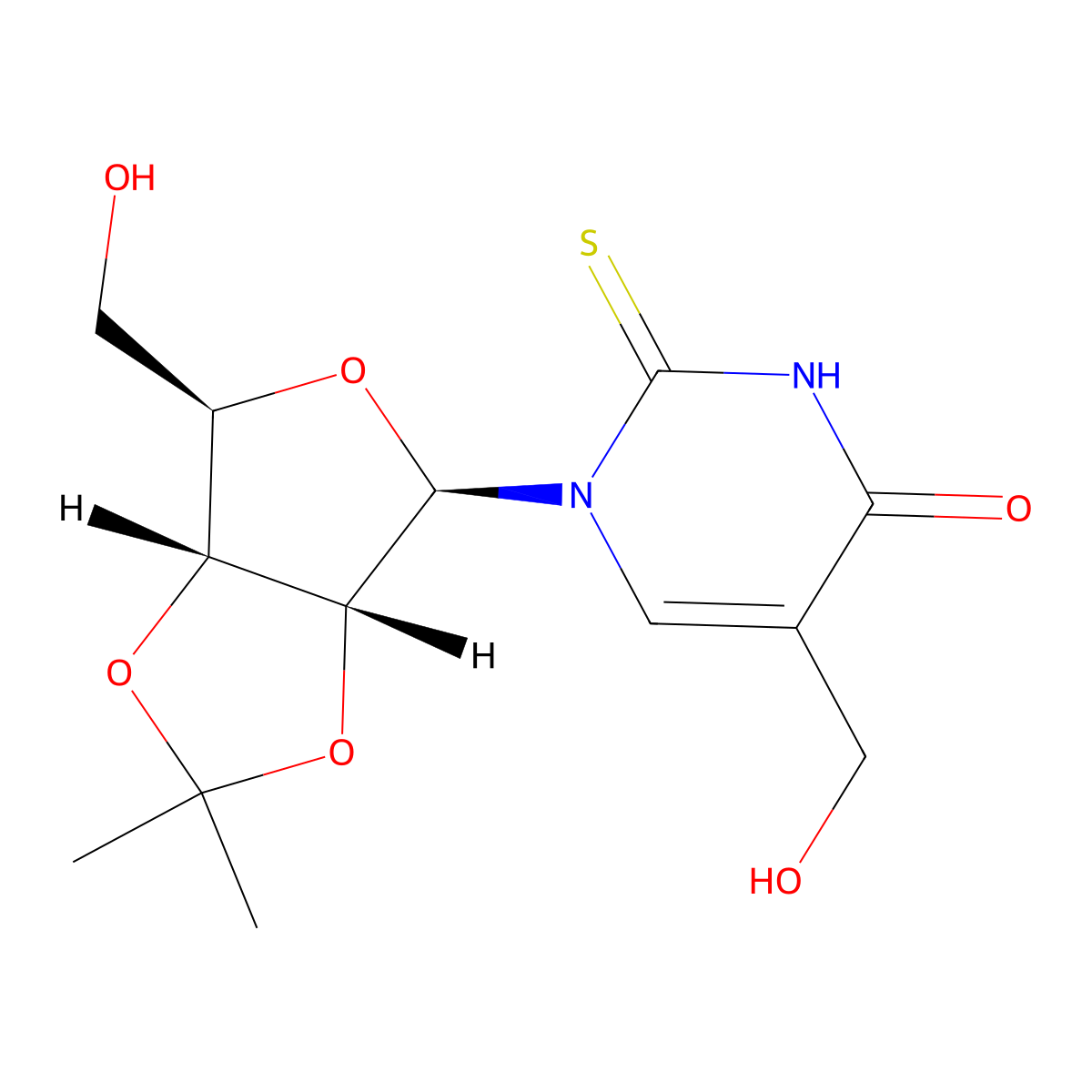 5-HydroxyMethyl-2',3'-O-isopropylidene-2-thiouridine molecular structure, CAS 58479-71-3