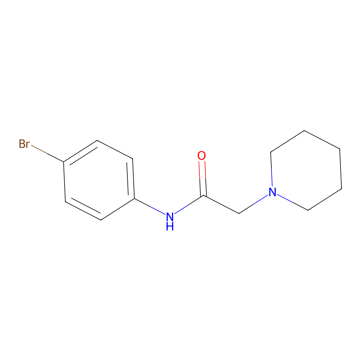 N-(4-Bromophenyl)-2-(1-piperidinyl)acetamide molecular structure, CAS 58479-86-0