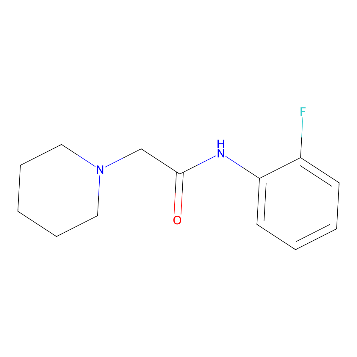 N-(2-fluorophenyl)-2-piperidin-1-ylacetamide molecular structure, CAS 58479-88-2