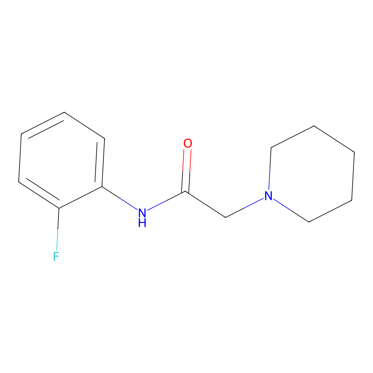 N-(2-fluorophenyl)-2-piperidin-1-ylacetamide molecular structure, CAS 58479-88-2