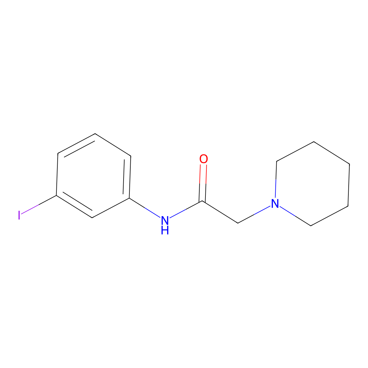 N-(3-iodophenyl)-2-(piperidin-1-yl)acetamide molecular structure, CAS 58479-91-7