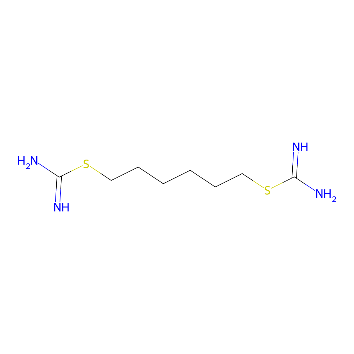 Hexane-1,6-diyl dicarbamimidothioate molecular structure, CAS 58479-97-3