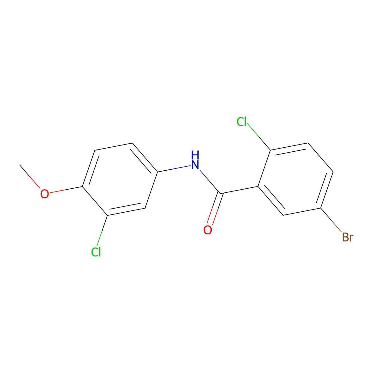 5-bromo-2-chloro-N-(3-chloro-4-methoxyphenyl)benzamide molecular structure, CAS 5848-08-8