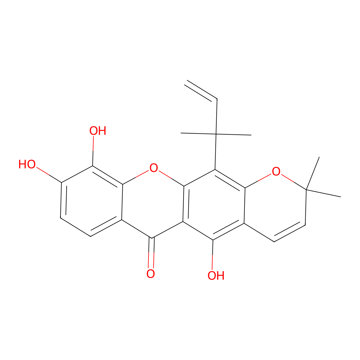 Macluraxanthone molecular structure, CAS 5848-14-6
