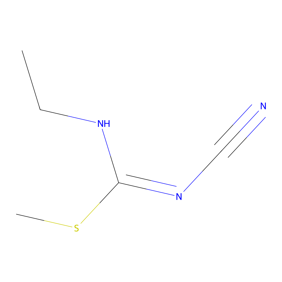 1-Ethyl-2-methyl-3-cyanoisothiourea molecular structure, CAS 5848-25-9