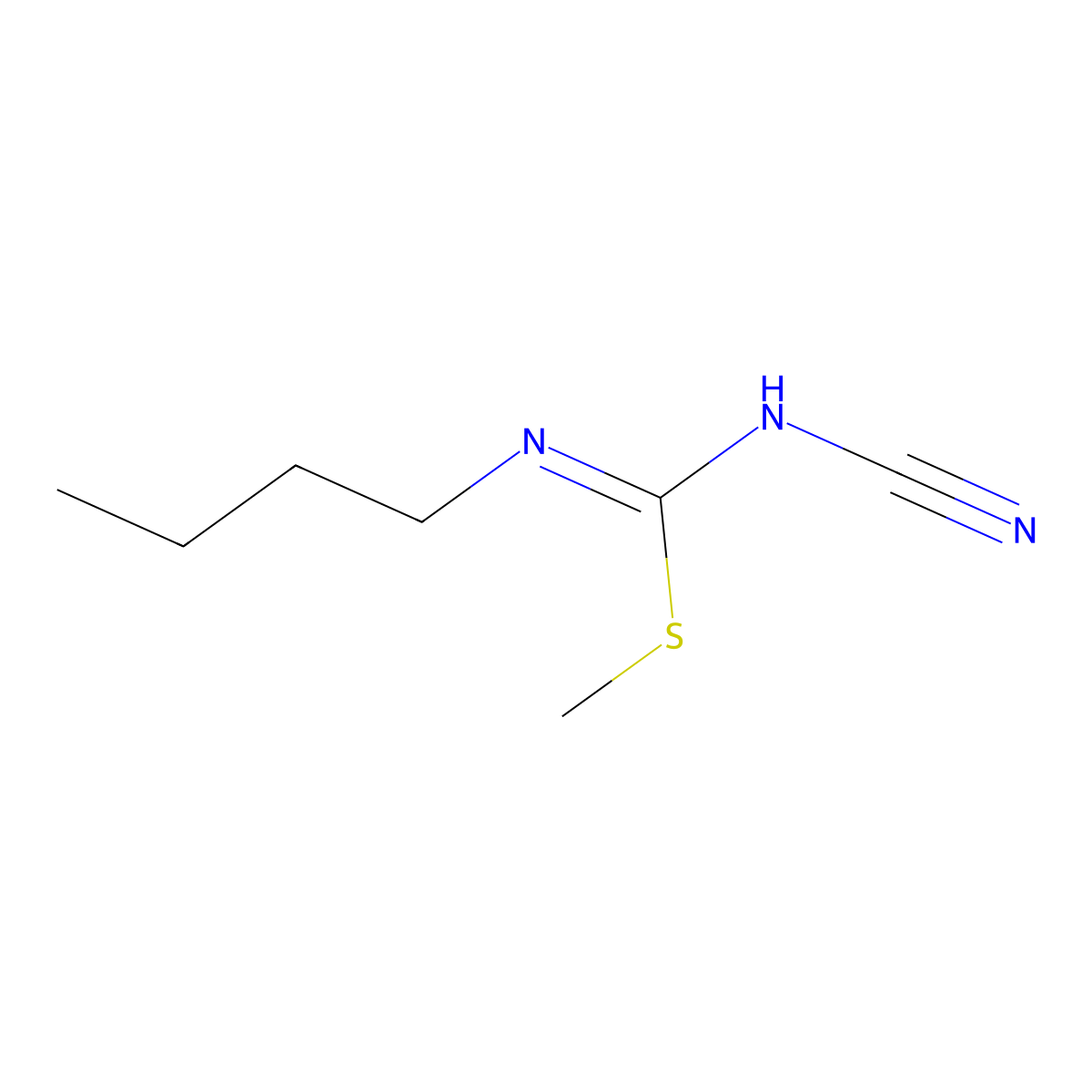 3-Cyano-1-butyl-2-methylisothiourea molecular structure, CAS 5848-28-2