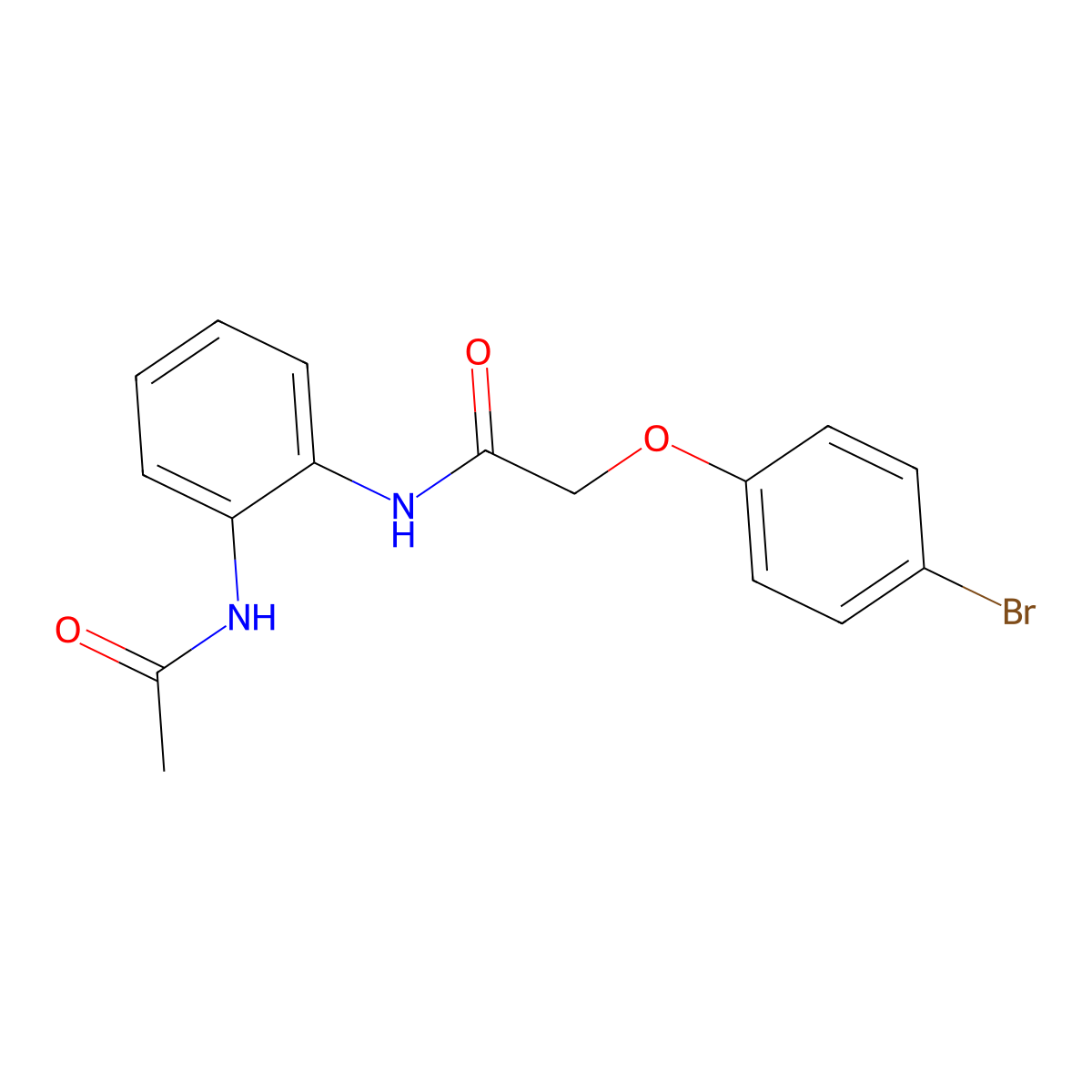 N-(2-acetamidophenyl)-2-(4-bromophenoxy)acetamide molecular structure, CAS 5848-62-4